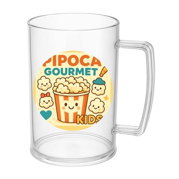 Caneca de Chopp Infantil Personalizada Pipoca Gourmet Kids
