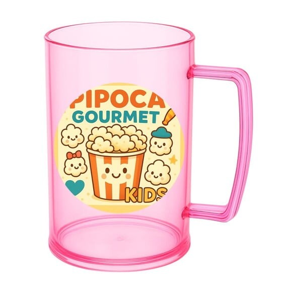 Caneca de Chopp Infantil Personalizada Pipoca Gourmet Kids