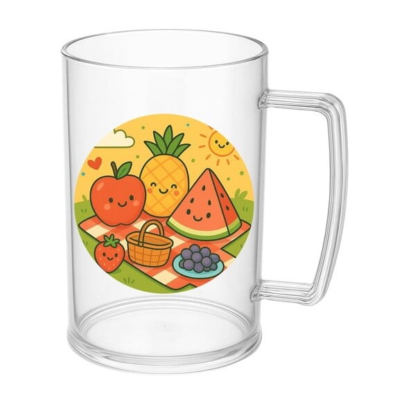 Caneca de Chopp Infantil Personalizada Piquenique das Frutas