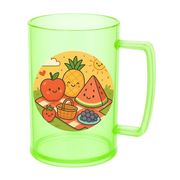 Caneca de Chopp Infantil Personalizada Piquenique das Frutas