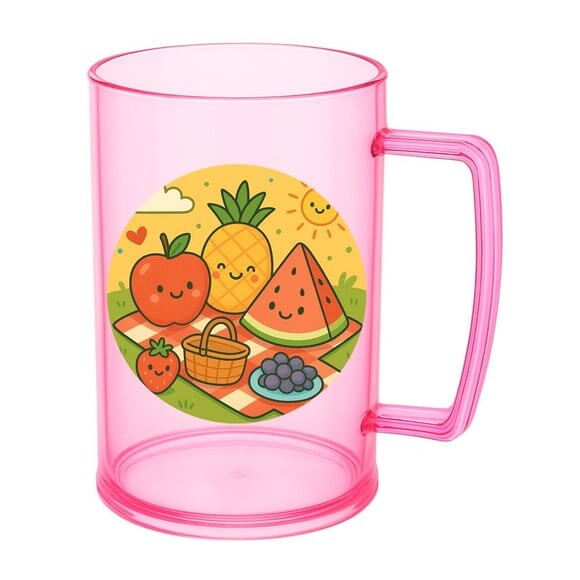 Caneca de Chopp Infantil Personalizada Piquenique das Frutas