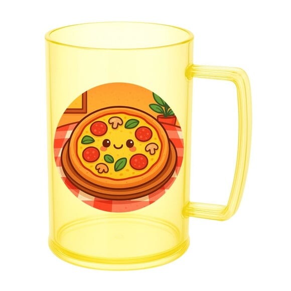 Caneca de Chopp Infantil Personalizada Pizza Divertida