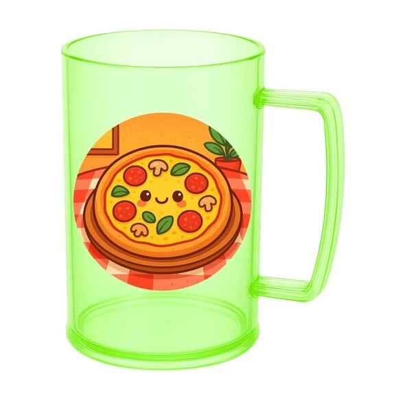Caneca de Chopp Infantil Personalizada Pizza Divertida