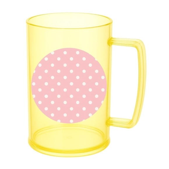 Caneca de Chopp Infantil Personalizada Poá Rosa Bebê
