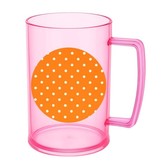 Caneca de Chopp Infantil Personalizada Poá Laranja