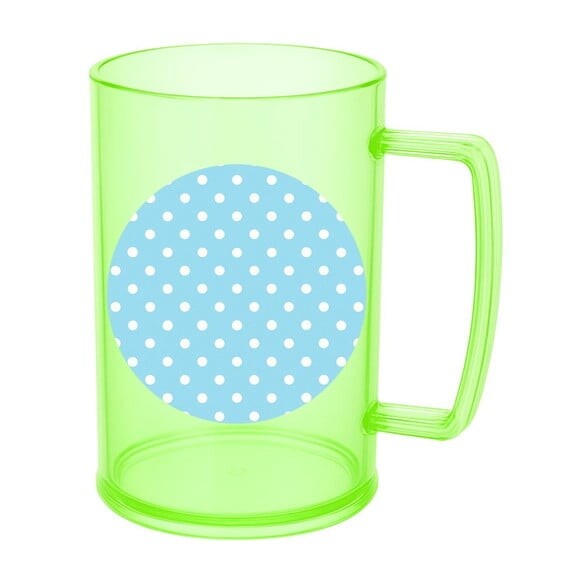 Caneca de Chopp Infantil Personalizada Poá Azul Bebê