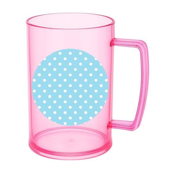 Caneca de Chopp Infantil Personalizada Poá Azul Bebê