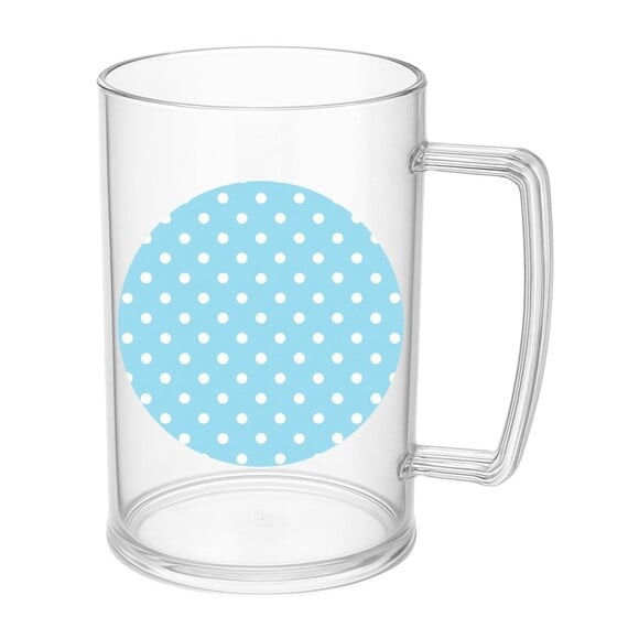 Caneca de Chopp Infantil Personalizada Poá Azul Bebê