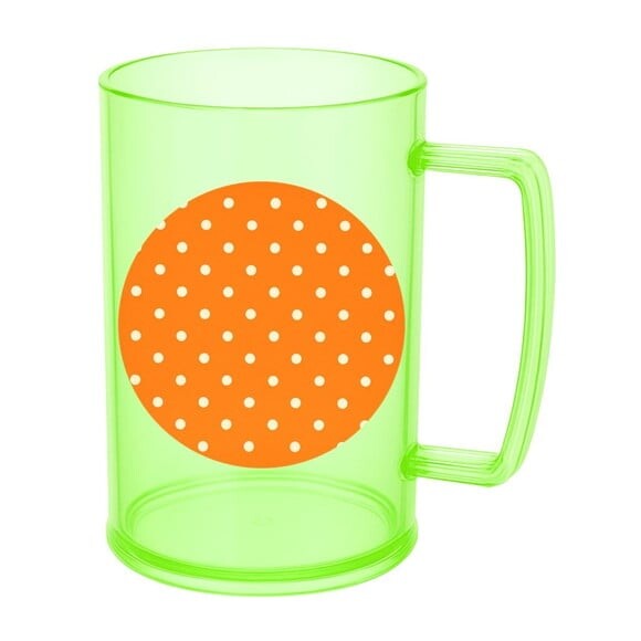 Caneca de Chopp Infantil Personalizada Poá Laranja
