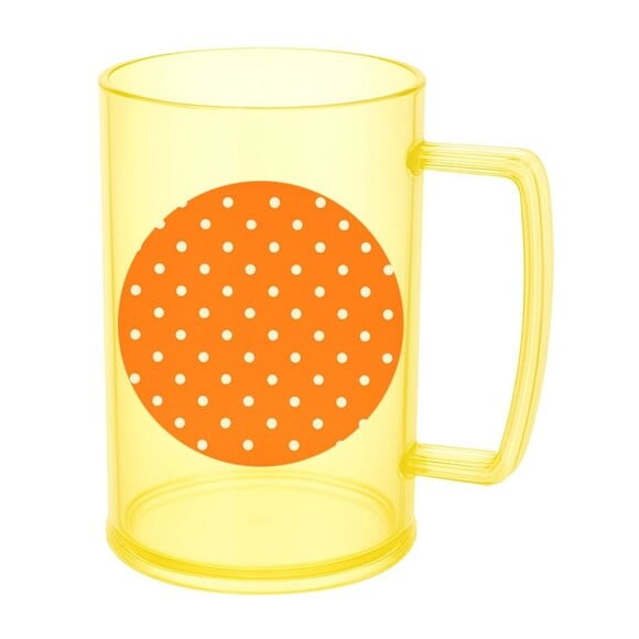 Caneca de Chopp Infantil Personalizada Poá Laranja