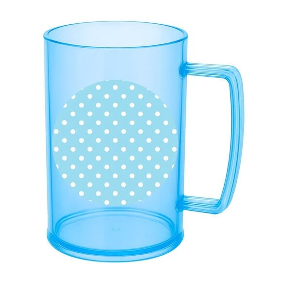 Caneca de Chopp Infantil Personalizada Poá Azul Bebê