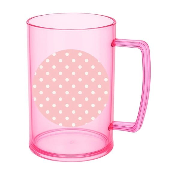Caneca de Chopp Infantil Personalizada Poá Rosa Bebê