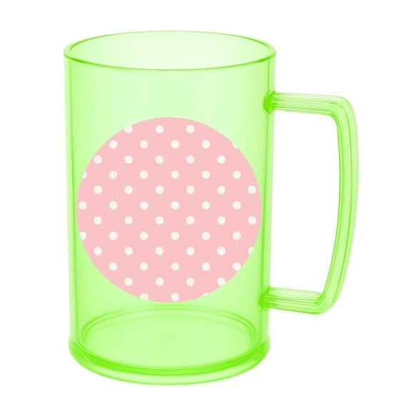 Caneca de Chopp Infantil Personalizada Poá Rosa Bebê