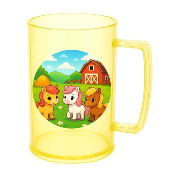 Caneca de Chopp Infantil Personalizada Pôneis