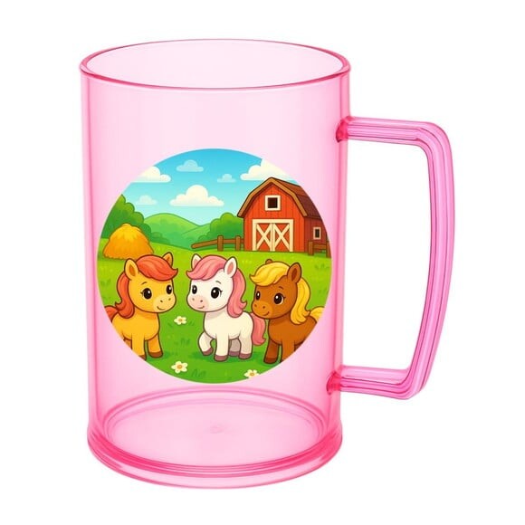 Caneca de Chopp Infantil Personalizada Pôneis
