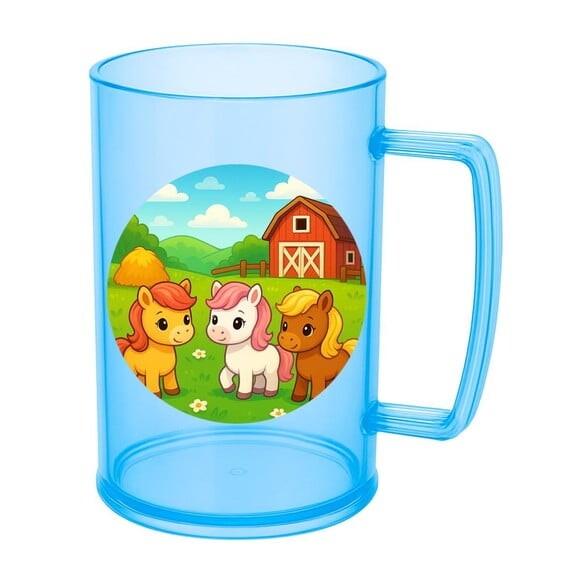 Caneca de Chopp Infantil Personalizada Pôneis