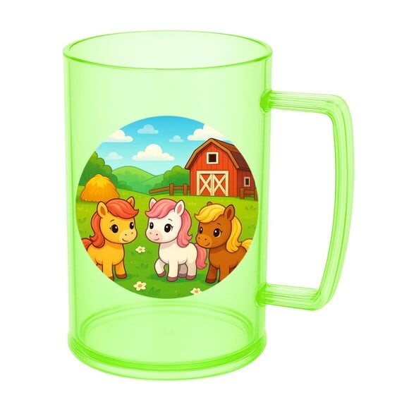Caneca de Chopp Infantil Personalizada Pôneis