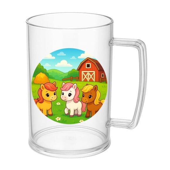 Caneca de Chopp Infantil Personalizada Pôneis