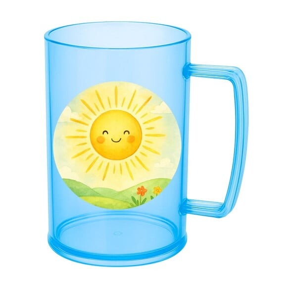 Caneca de Chopp Infantil Personalizada Raio de Sol Aquarela