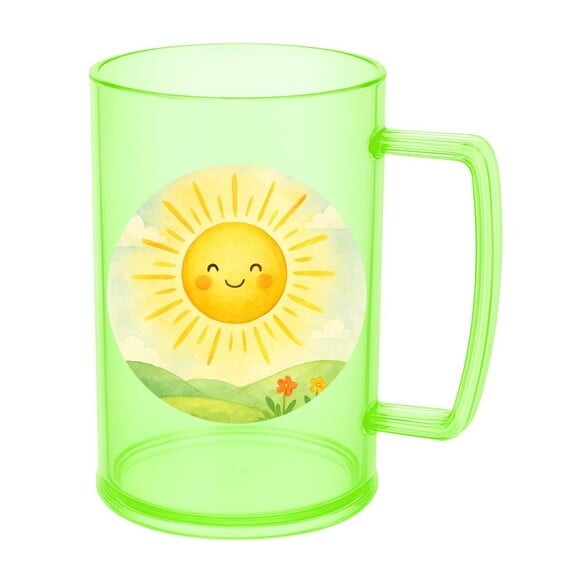 Caneca de Chopp Infantil Personalizada Raio de Sol Aquarela