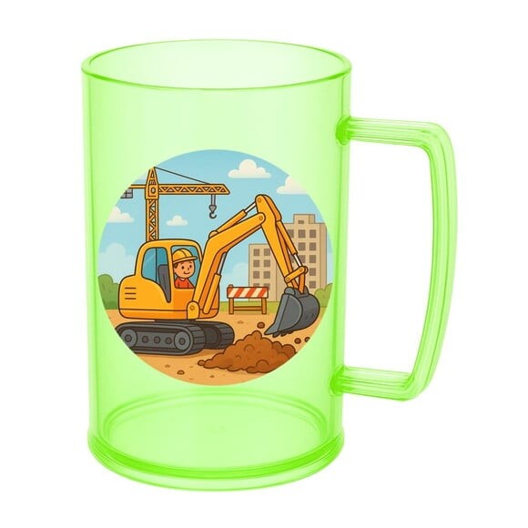 Caneca de Chopp Infantil Personalizada Retroescavadeira