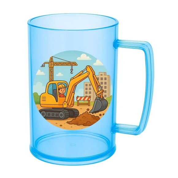 Caneca de Chopp Infantil Personalizada Retroescavadeira