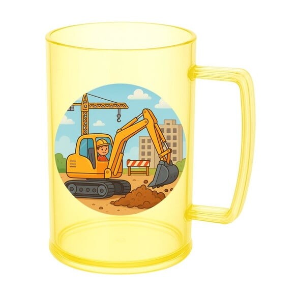 Caneca de Chopp Infantil Personalizada Retroescavadeira