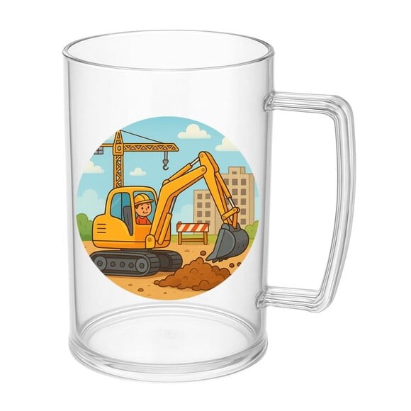 Caneca de Chopp Infantil Personalizada Retroescavadeira