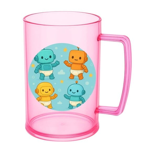 Caneca de Chopp Infantil Personalizada Robôs Baby