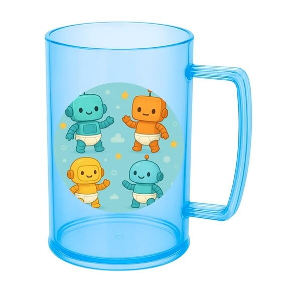 Caneca de Chopp Infantil Personalizada Robôs Baby