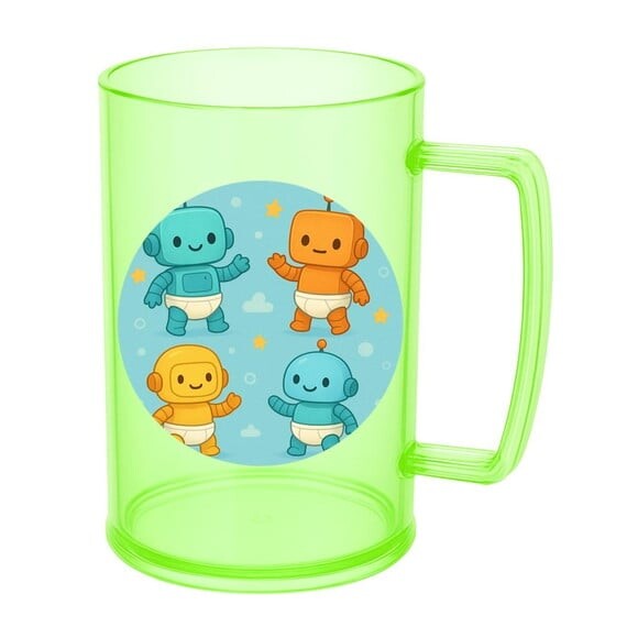 Caneca de Chopp Infantil Personalizada Robôs Baby