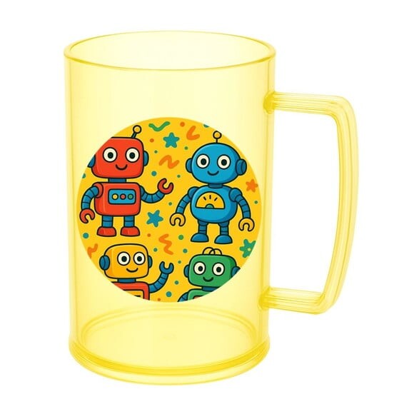 Caneca de Chopp Infantil Personalizada Robôs Divertidos