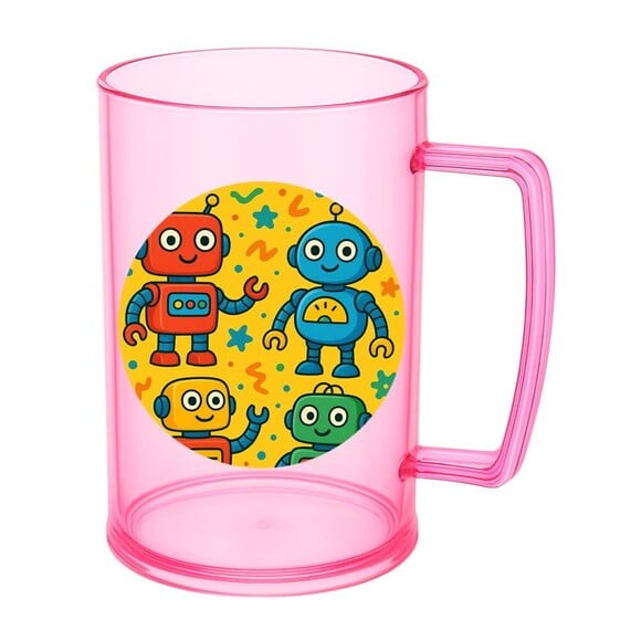 Caneca de Chopp Infantil Personalizada Robôs Divertidos