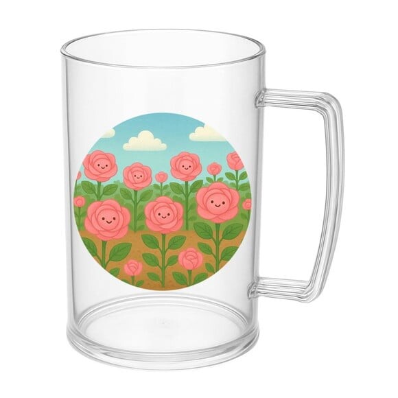 Caneca de Chopp Infantil Personalizada Rosas Fofas