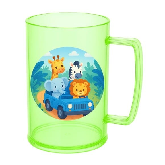 Caneca de Chopp Infantil Personalizada Safari Azul