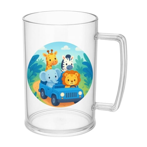 Caneca de Chopp Infantil Personalizada Safari Azul