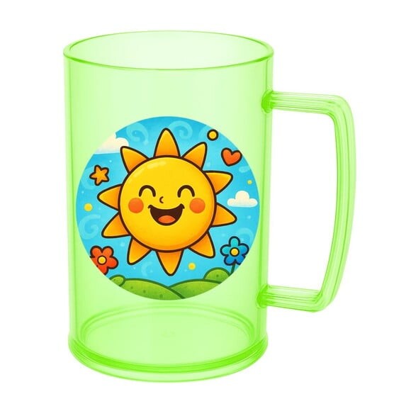 Caneca de Chopp Infantil Personalizada Sol Sorridente