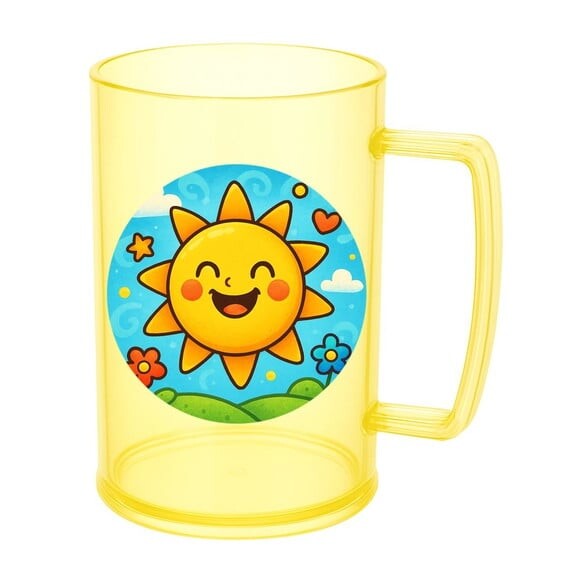 Caneca de Chopp Infantil Personalizada Sol Sorridente