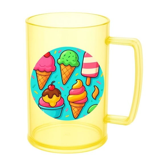 Caneca de Chopp Infantil Personalizada Sorvetes