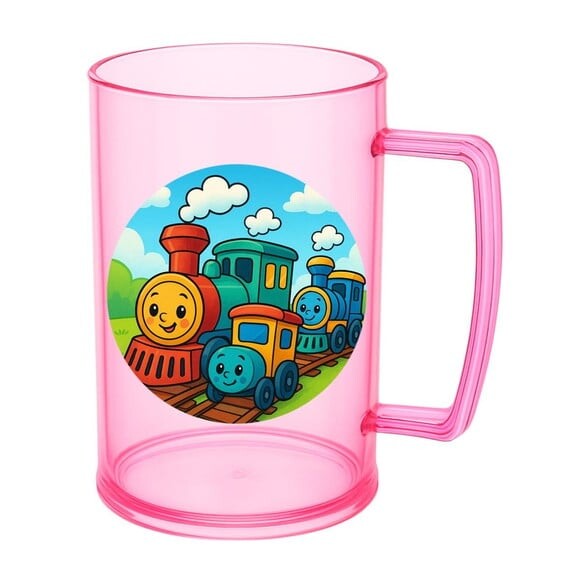 Caneca de Chopp Infantil Personalizada Trens Antigos
