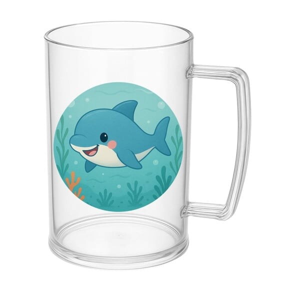 Caneca de Chopp Infantil Personalizada Tubarãozinho Fofo