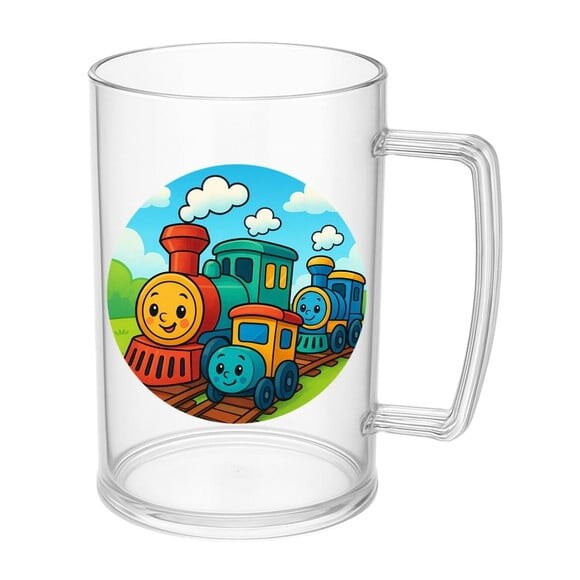 Caneca de Chopp Infantil Personalizada Trens Antigos