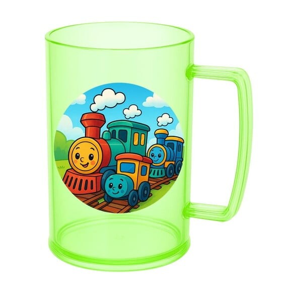 Caneca de Chopp Infantil Personalizada Trens Antigos