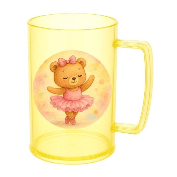 Caneca de Chopp Infantil Personalizada Ursinha Bailarina