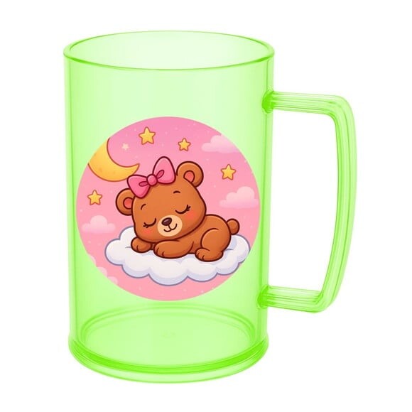 Caneca de Chopp Infantil Personalizada Ursinha Soninho