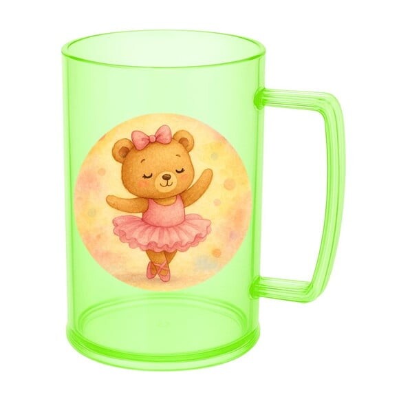 Caneca de Chopp Infantil Personalizada Ursinha Bailarina