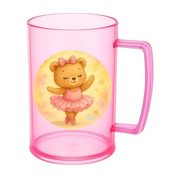 Caneca de Chopp Infantil Personalizada Ursinha Bailarina