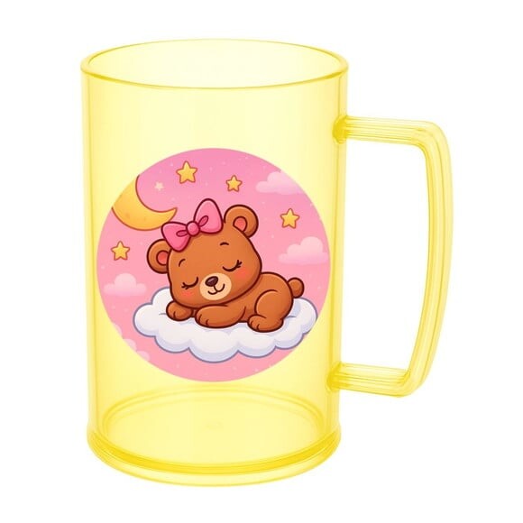 Caneca de Chopp Infantil Personalizada Ursinha Soninho