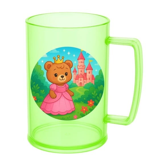 Caneca de Chopp Infantil Personalizada Ursinha Princesa