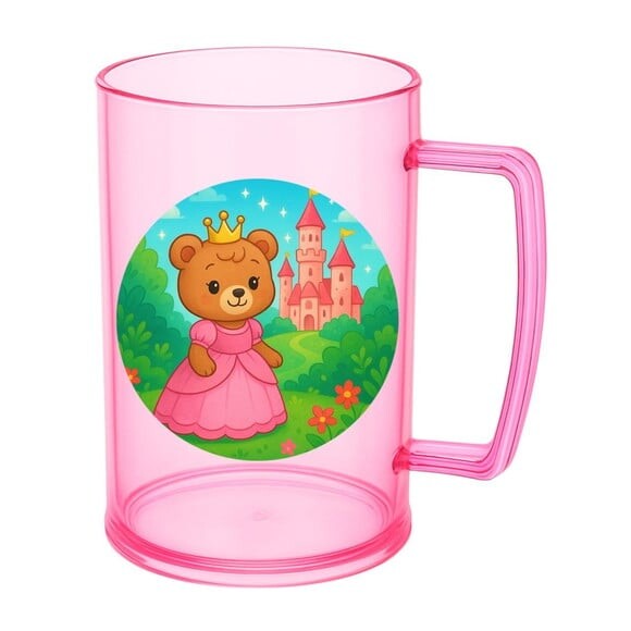 Caneca de Chopp Infantil Personalizada Ursinha Princesa